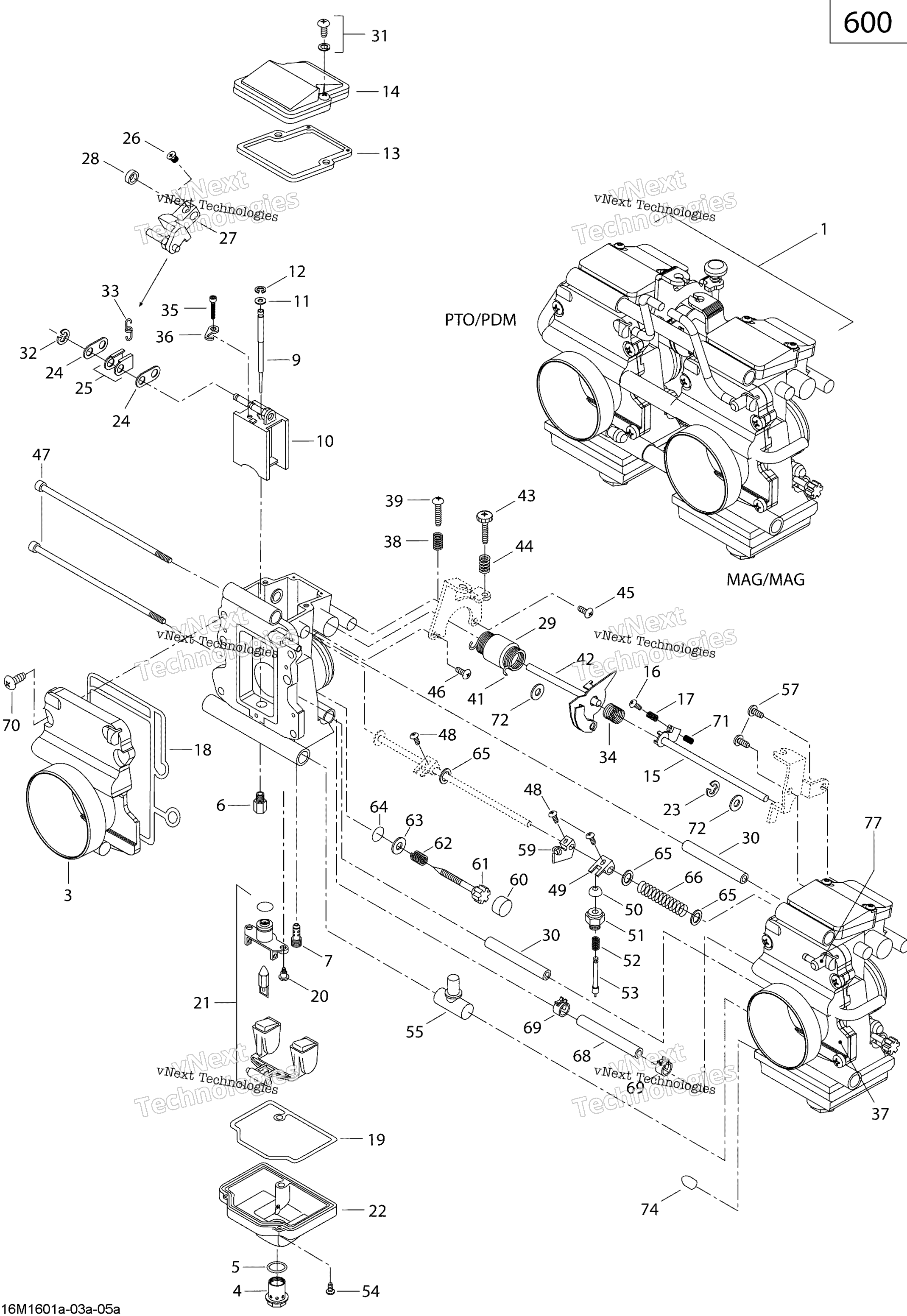 Схема узла Карбюраторы - 600 Carb