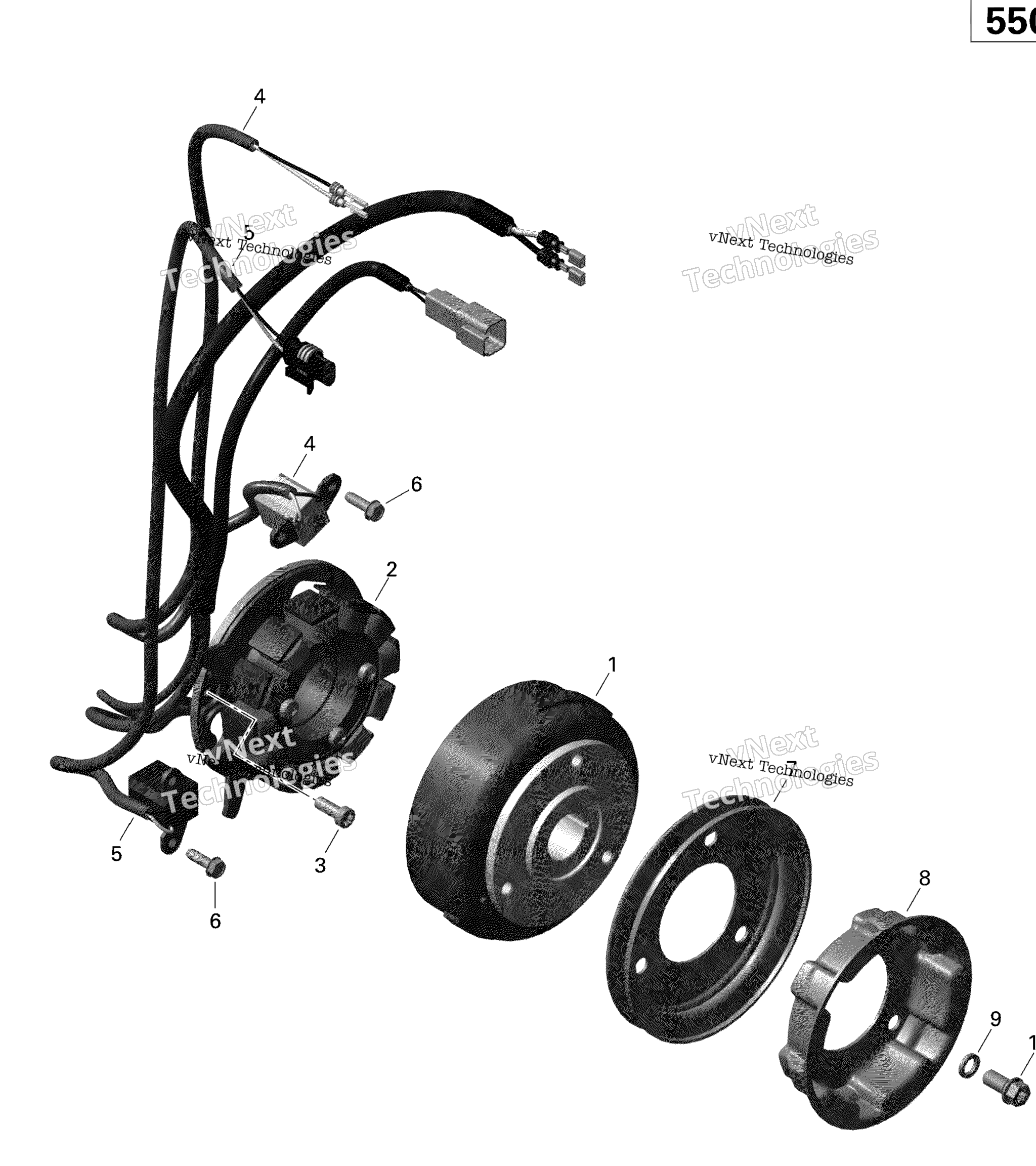 Схема узла Магнето - 550F