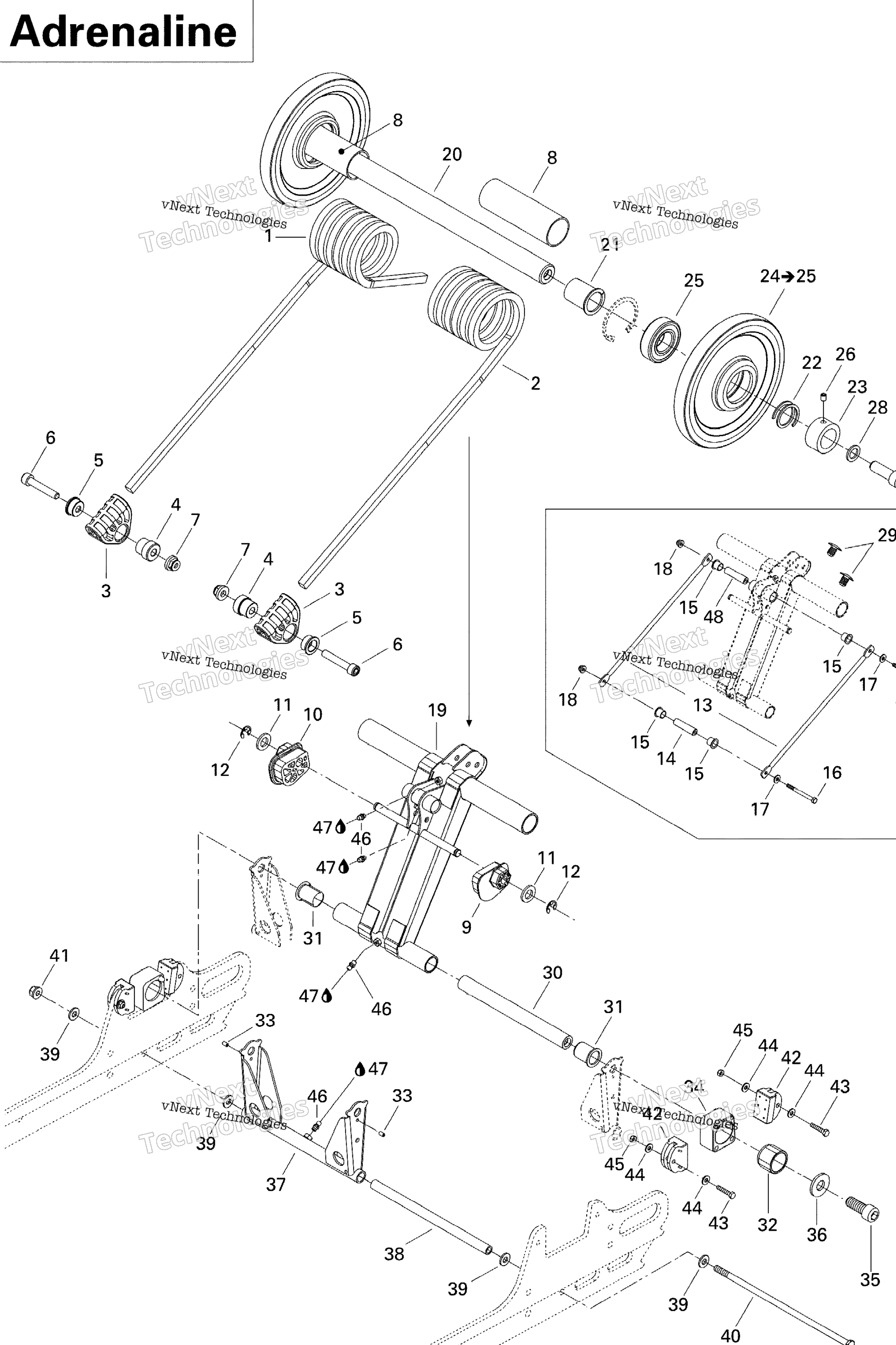 Схема узла Задний Рычаг Adrenaline