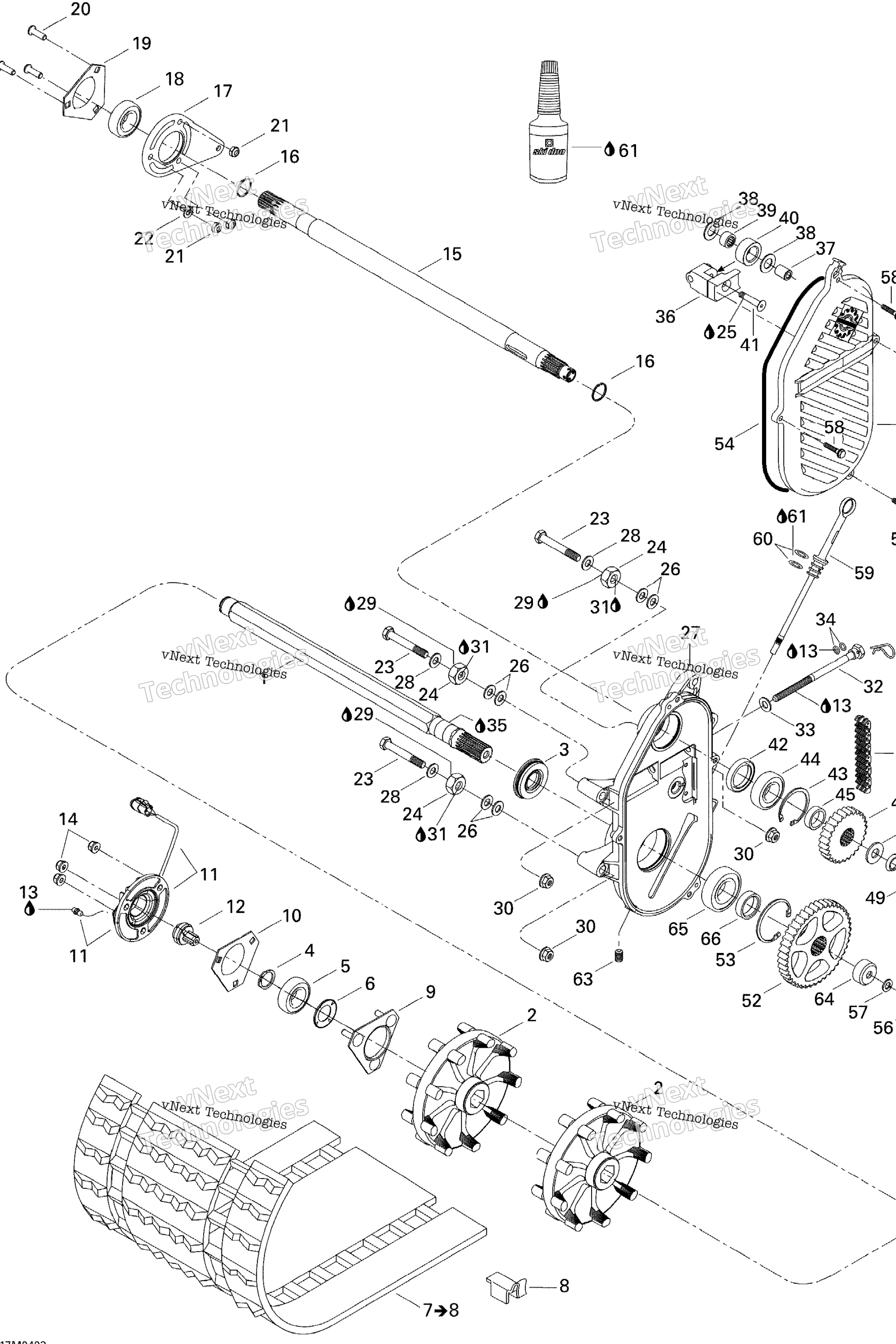 Схема узла Приводная Система Skandic 550F