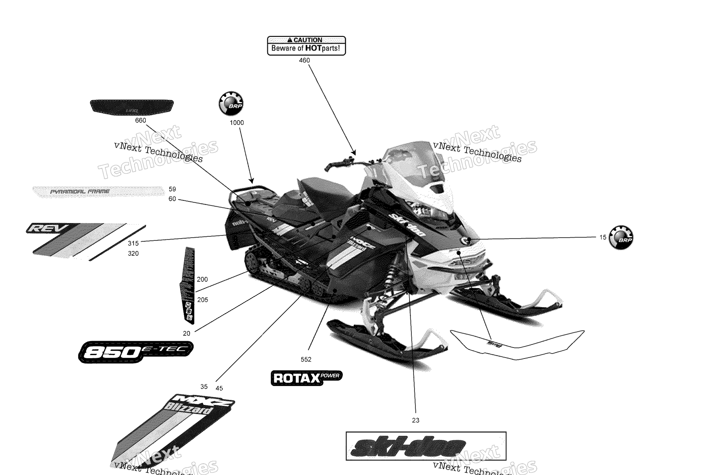 Схема узла Декали Mxz - 850E-Tec - Пакет Blizzard