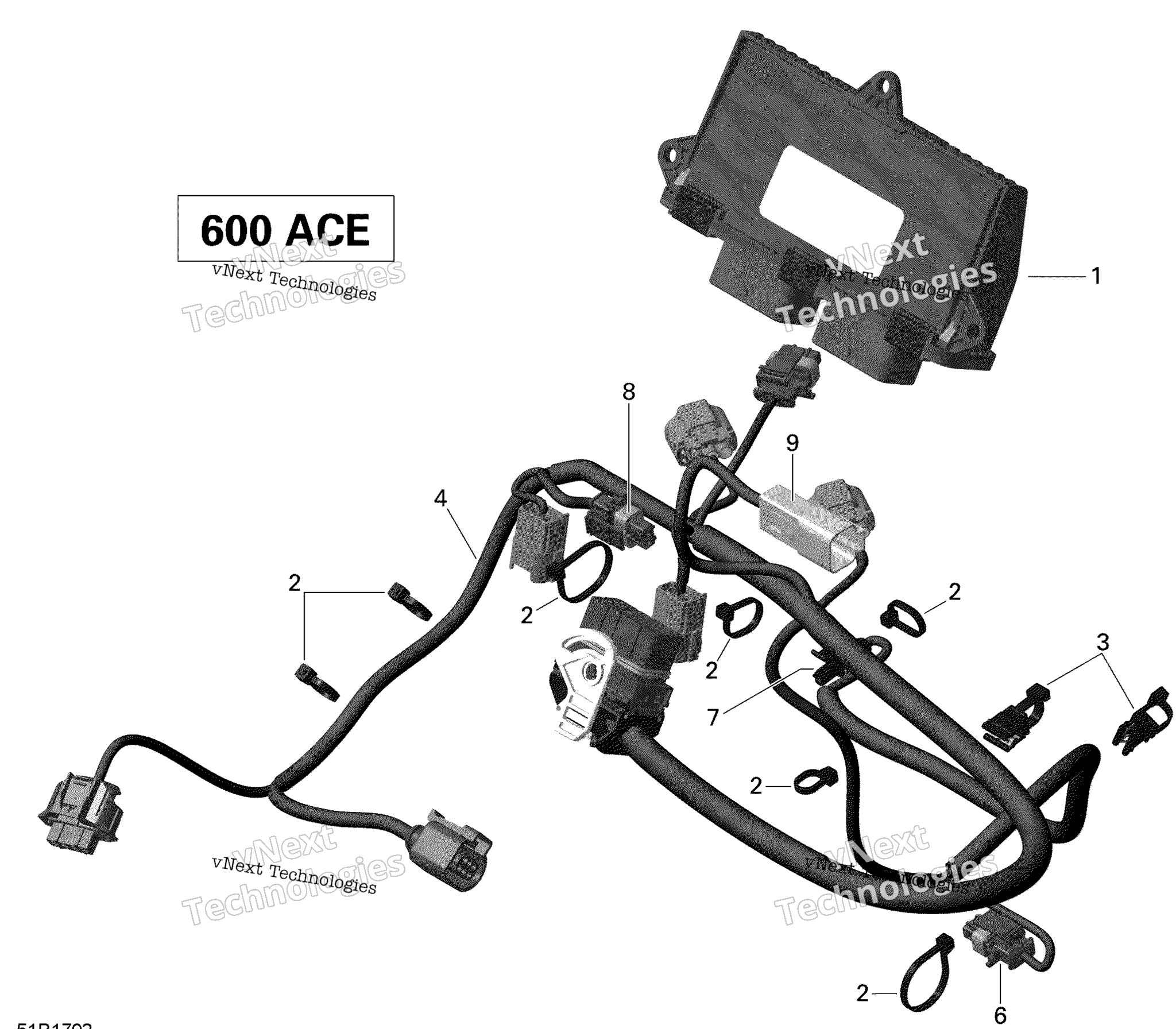 Схема узла Кабельная Сеть И Электронный Модуль - 600 Ace