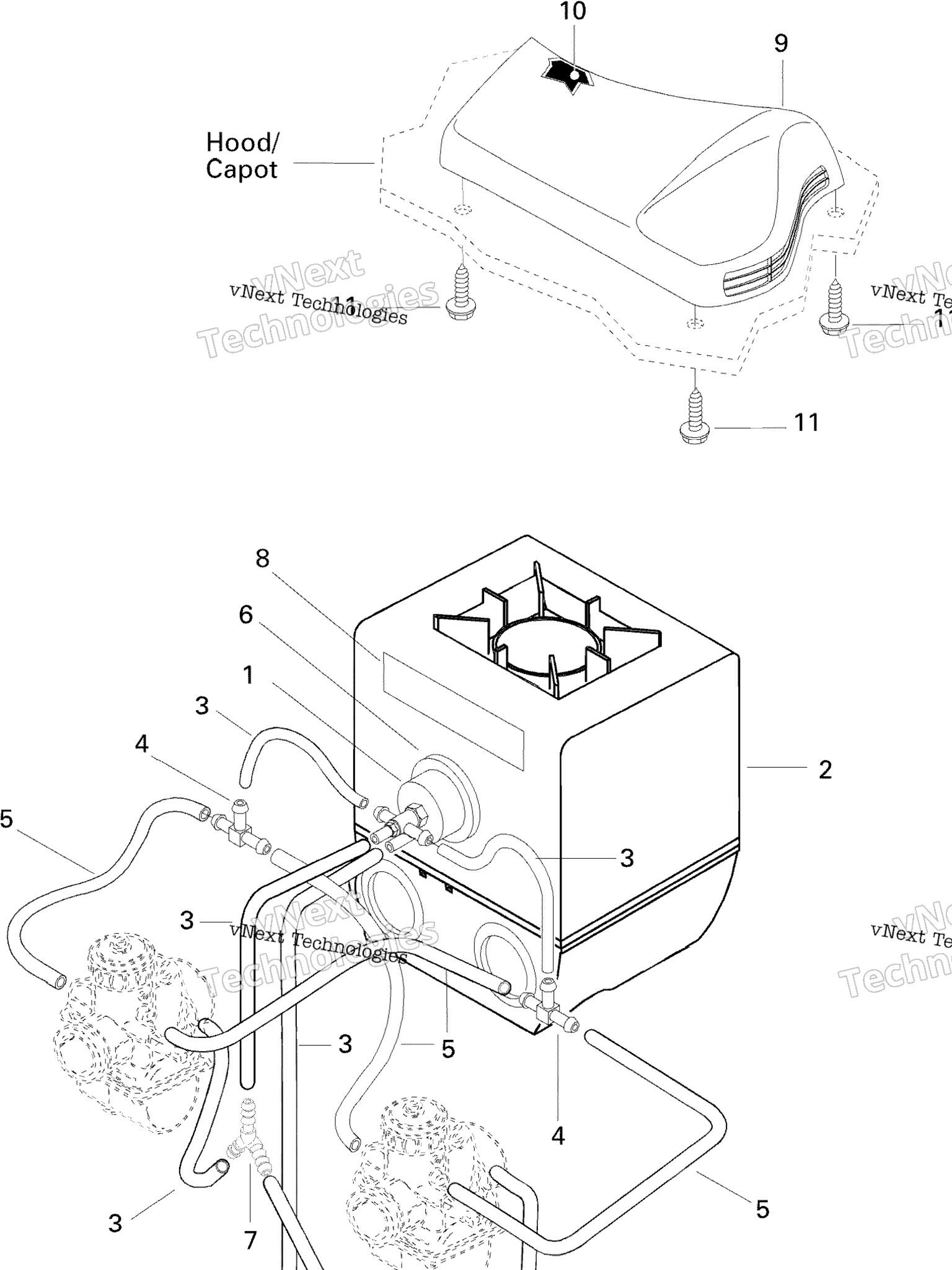 Схема узла Air Intake System H.a.c. 500, 583