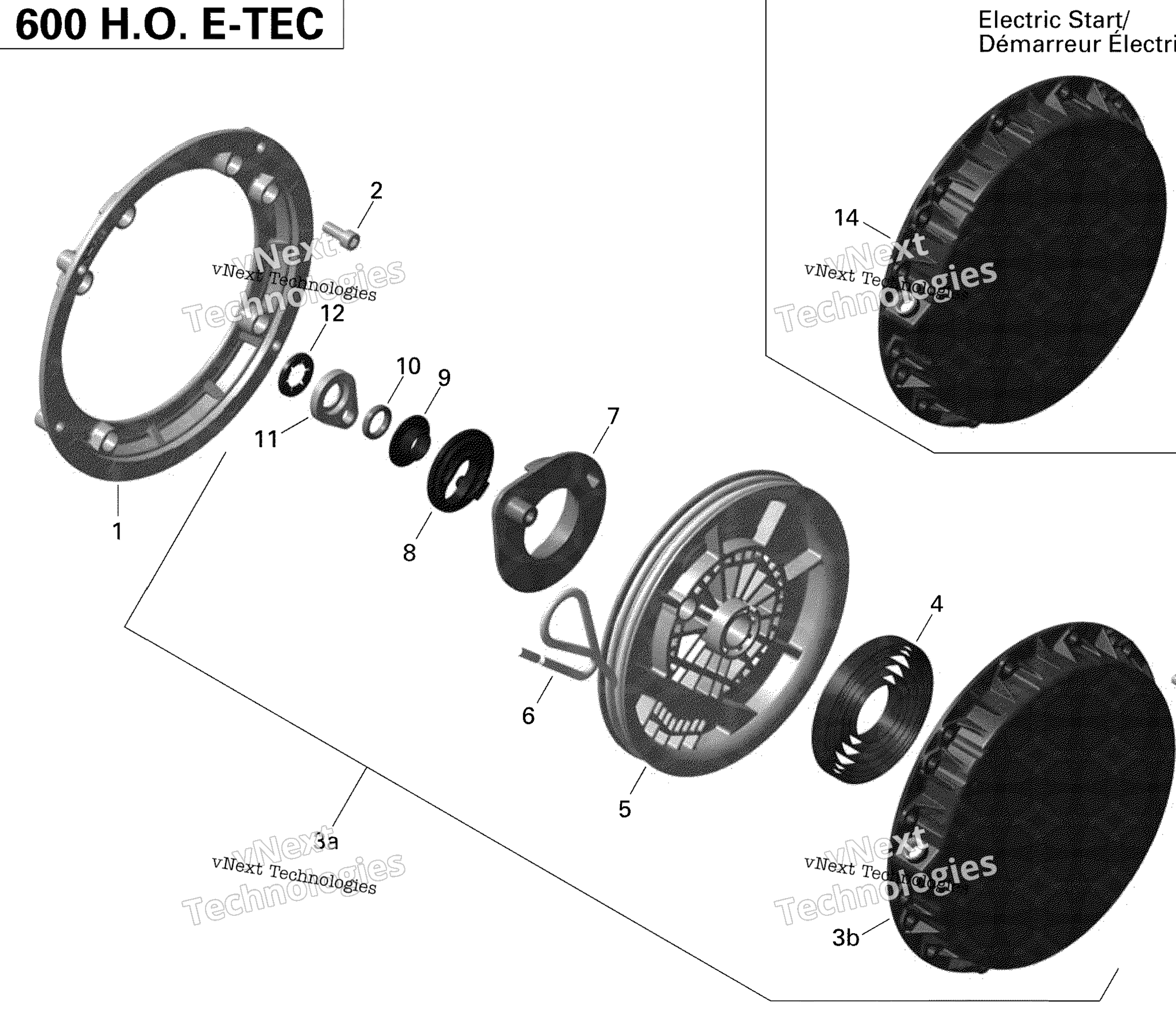 Схема узла Стартер Обратного Намотки - 600Ho E-Tec
