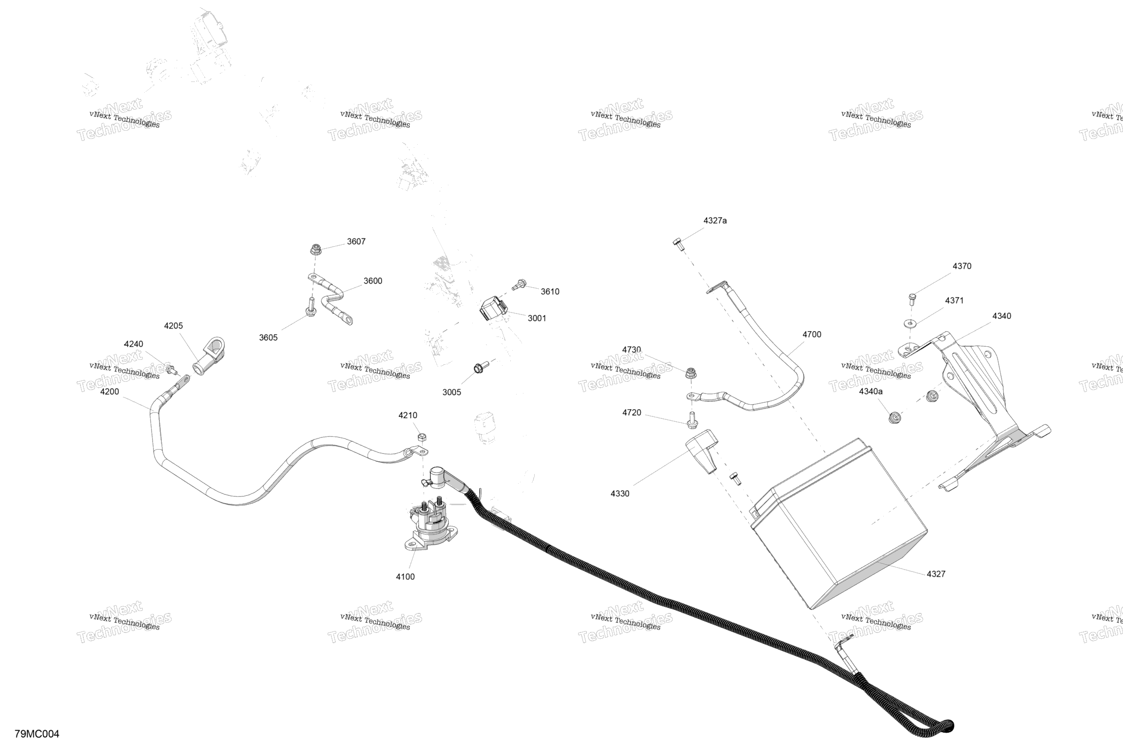 Схема узла Электрический - Нижний Узел - Модель С Электрическим Стартом