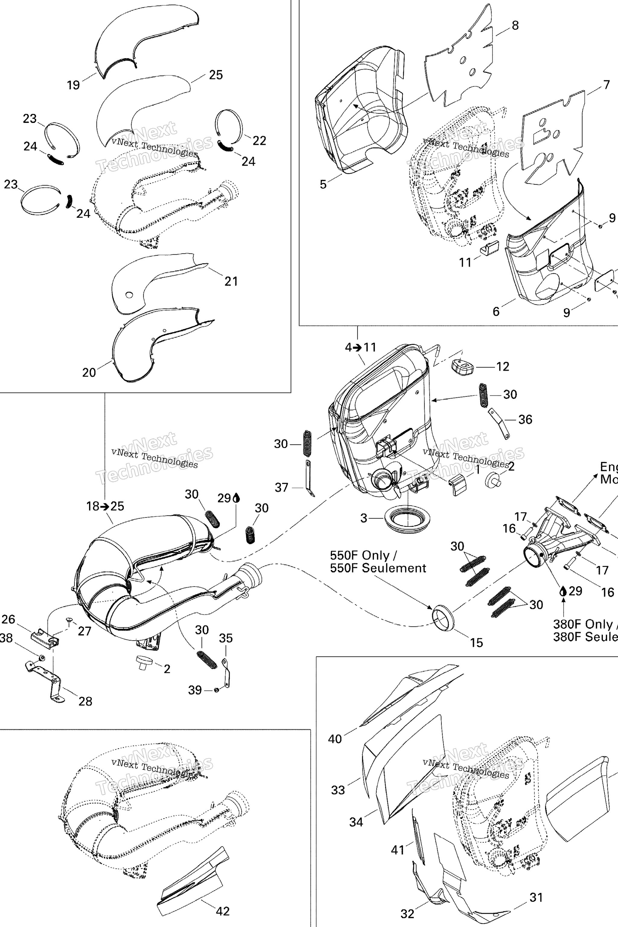 Схема узла Система Выхлопа Gsx 380F