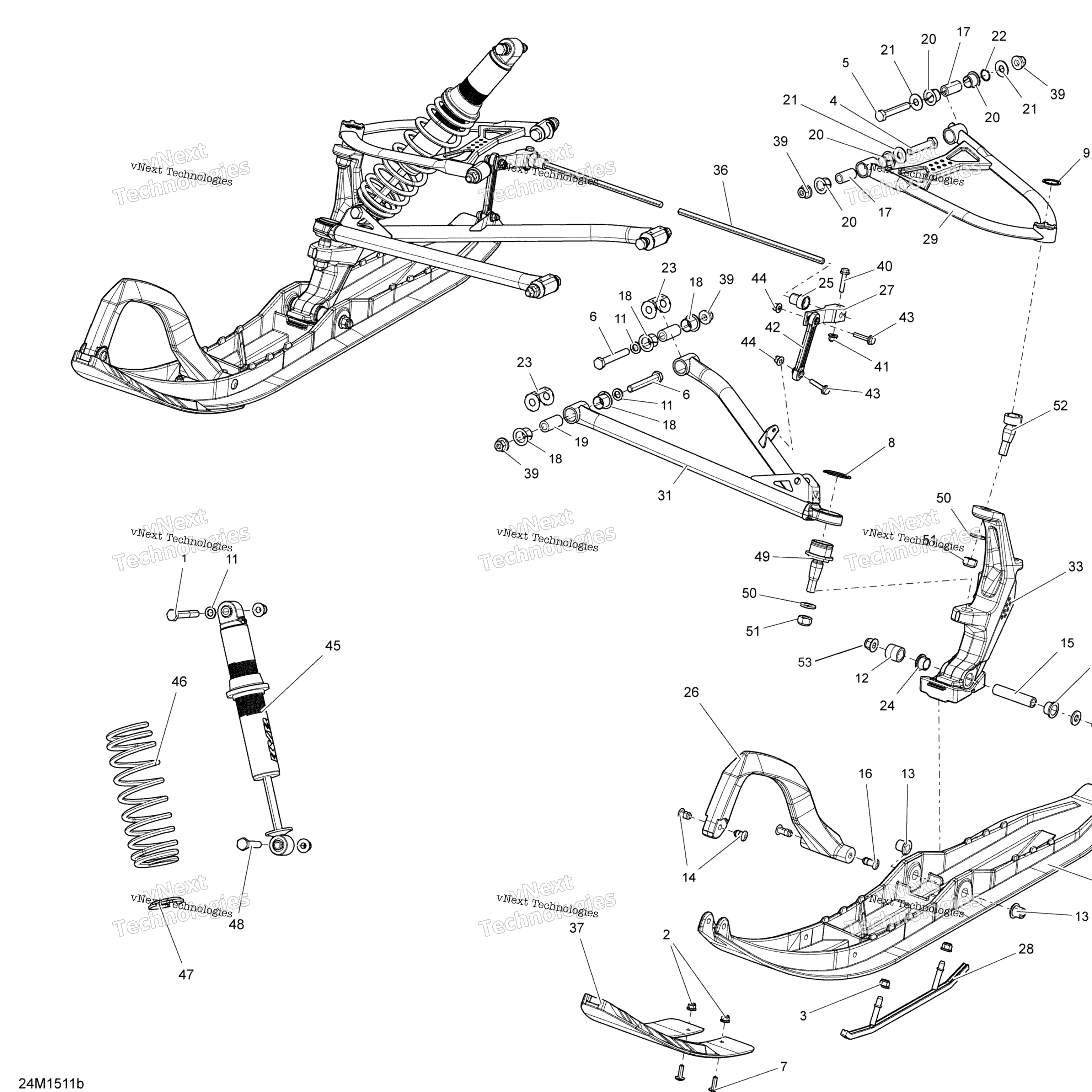 Схема узла Передняя Подвеска И Лыжи T3-163-174