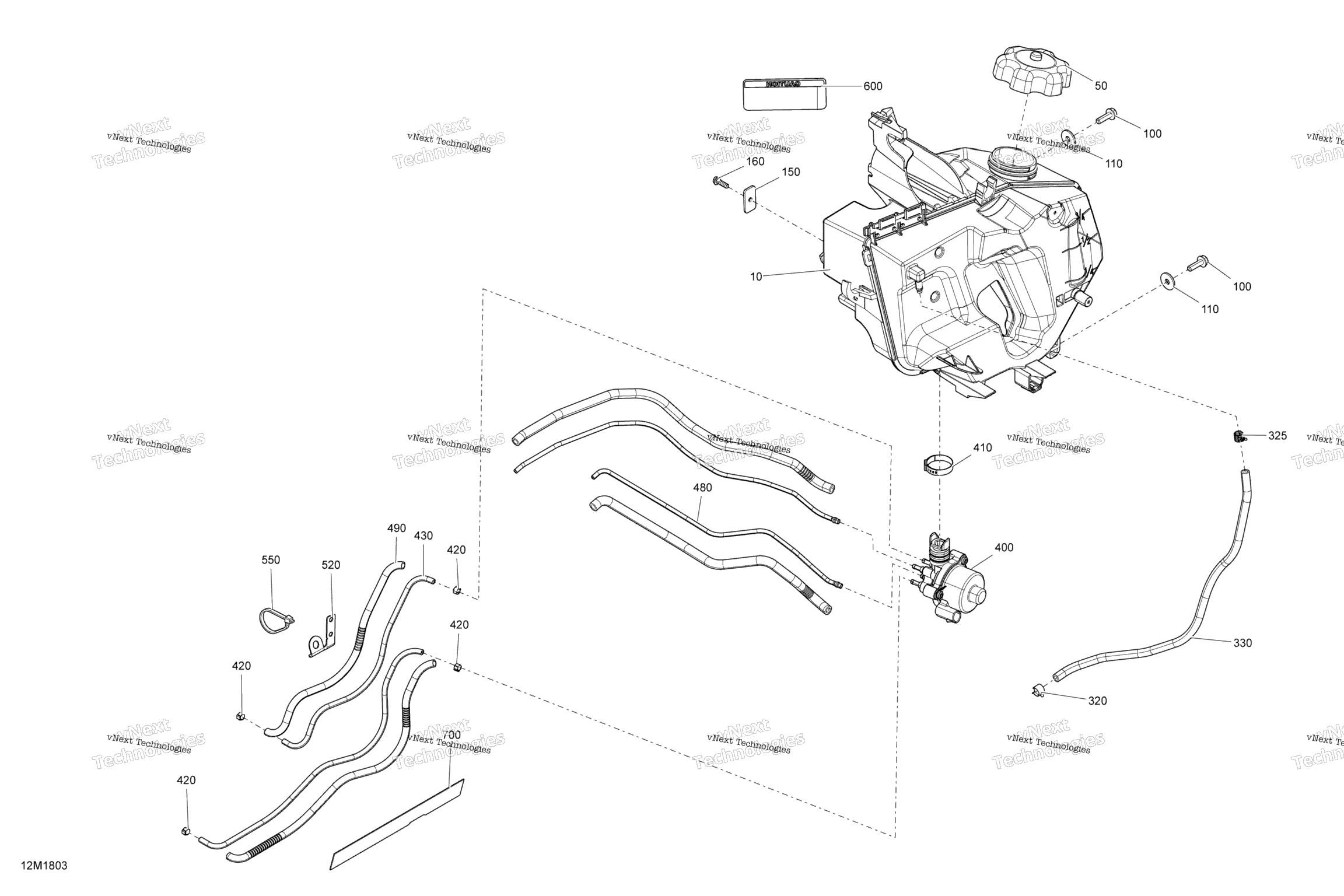 Схема узла Масло - 600 Ho E-Tec, 800R E-Tec Кроме Tundra