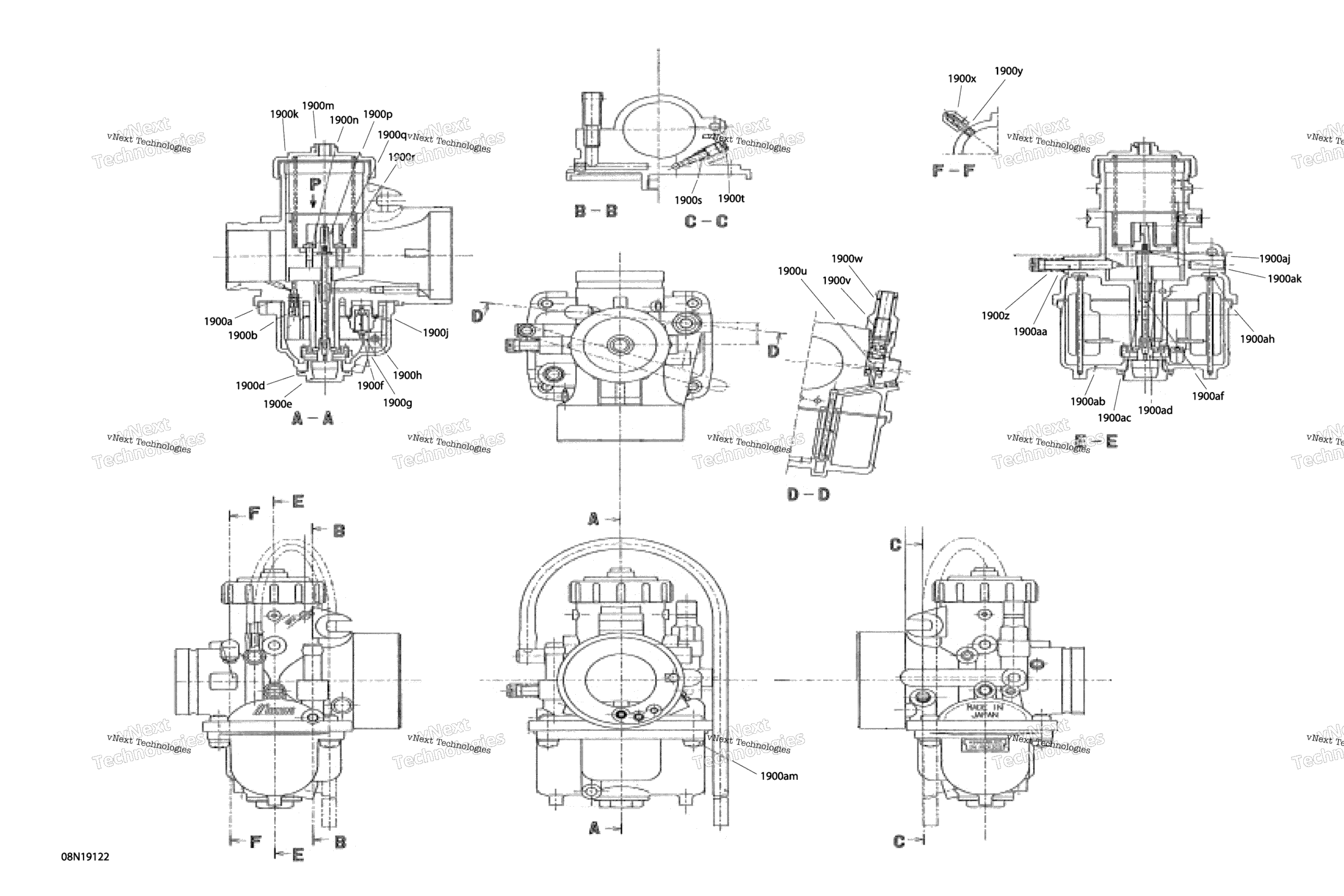 Схема узла Двигатель - 550F - Карбюратор