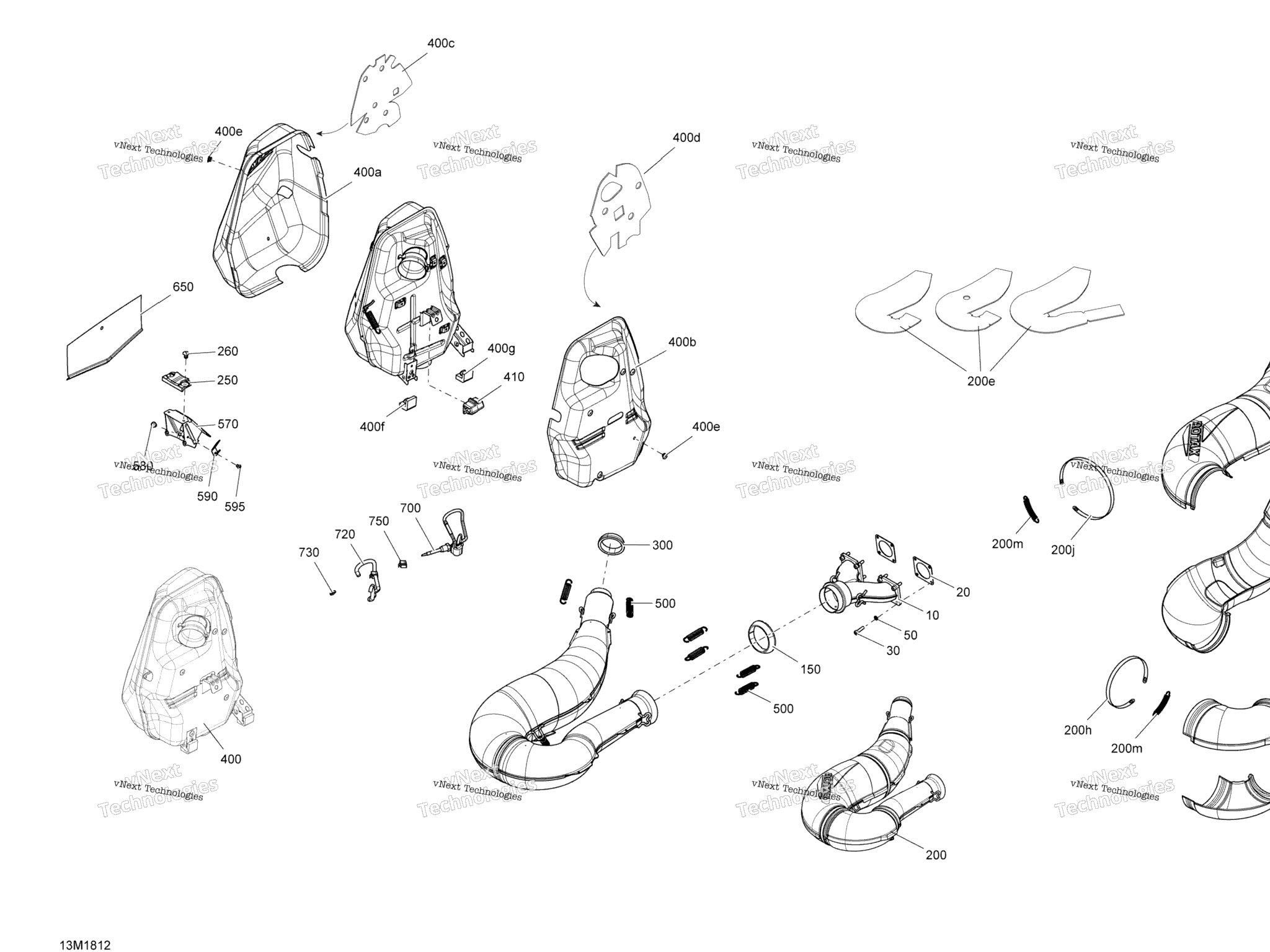 Схема узла Выпускная Система Tundra - 600Ho E-Tec