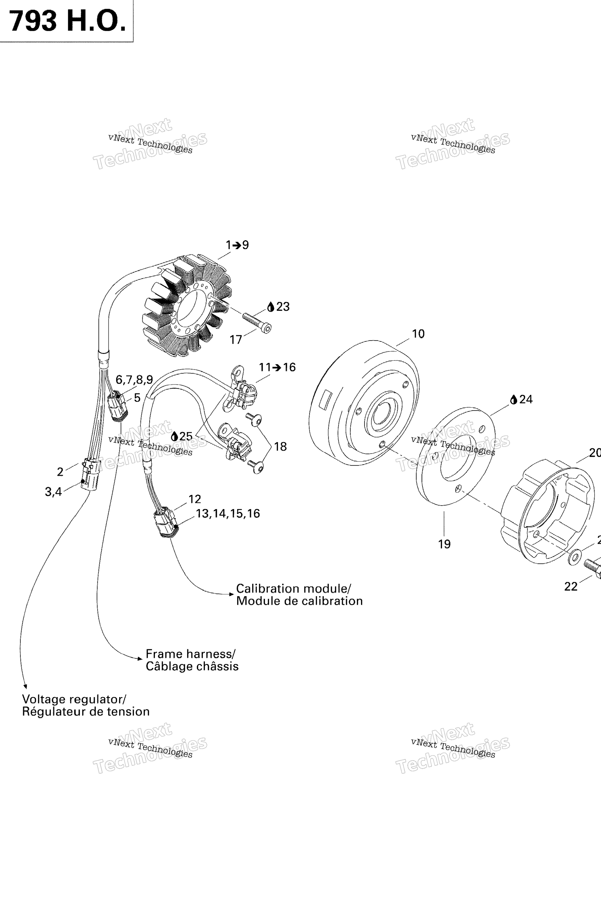 Схема узла Магнето (12V, 360W) (793 Ho)