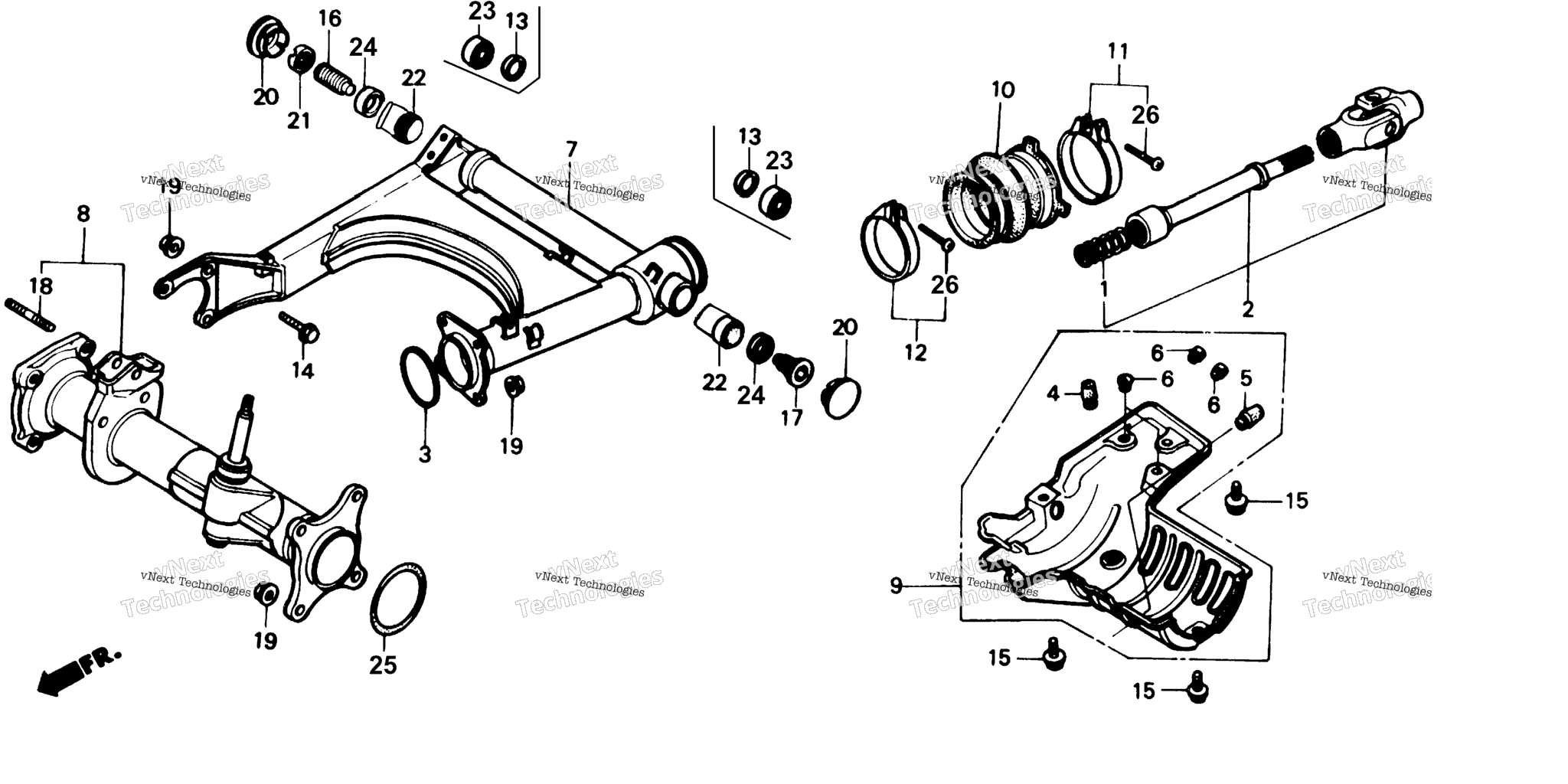 Схема узла Передний Swingarm
