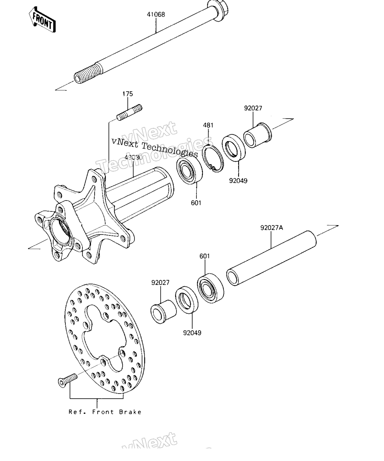 Схема узла Передний Ступичный Подшипник