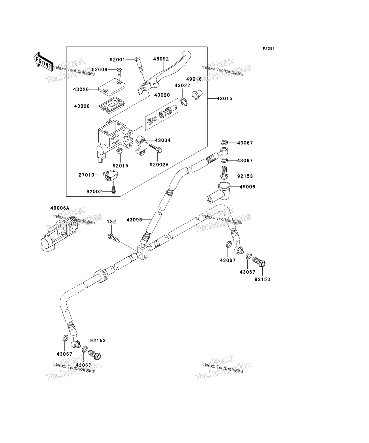 Схема узла Передний Главный Цилиндр