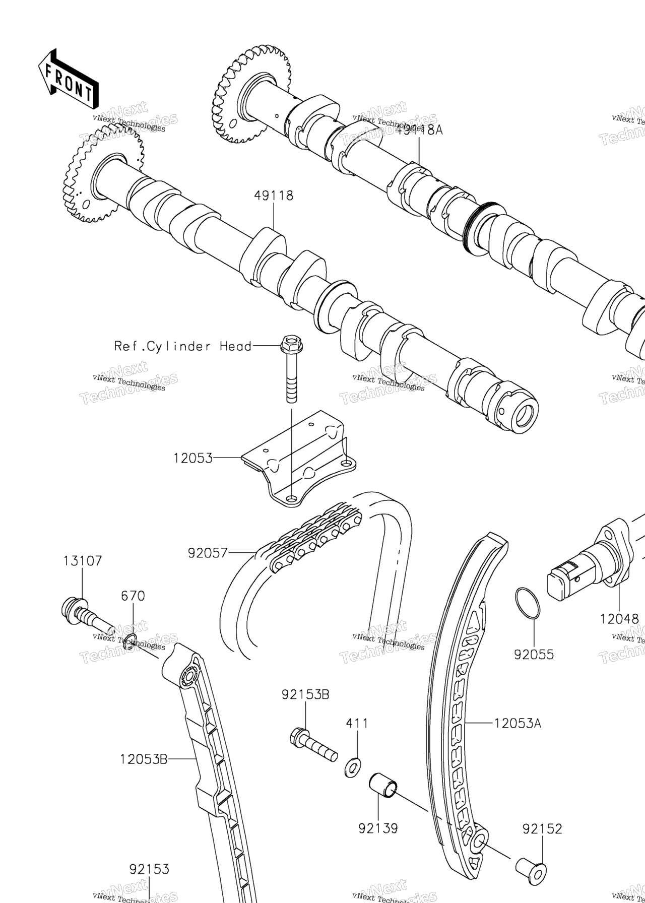 Схема узла Распредвал(Ы)/Натяжитель