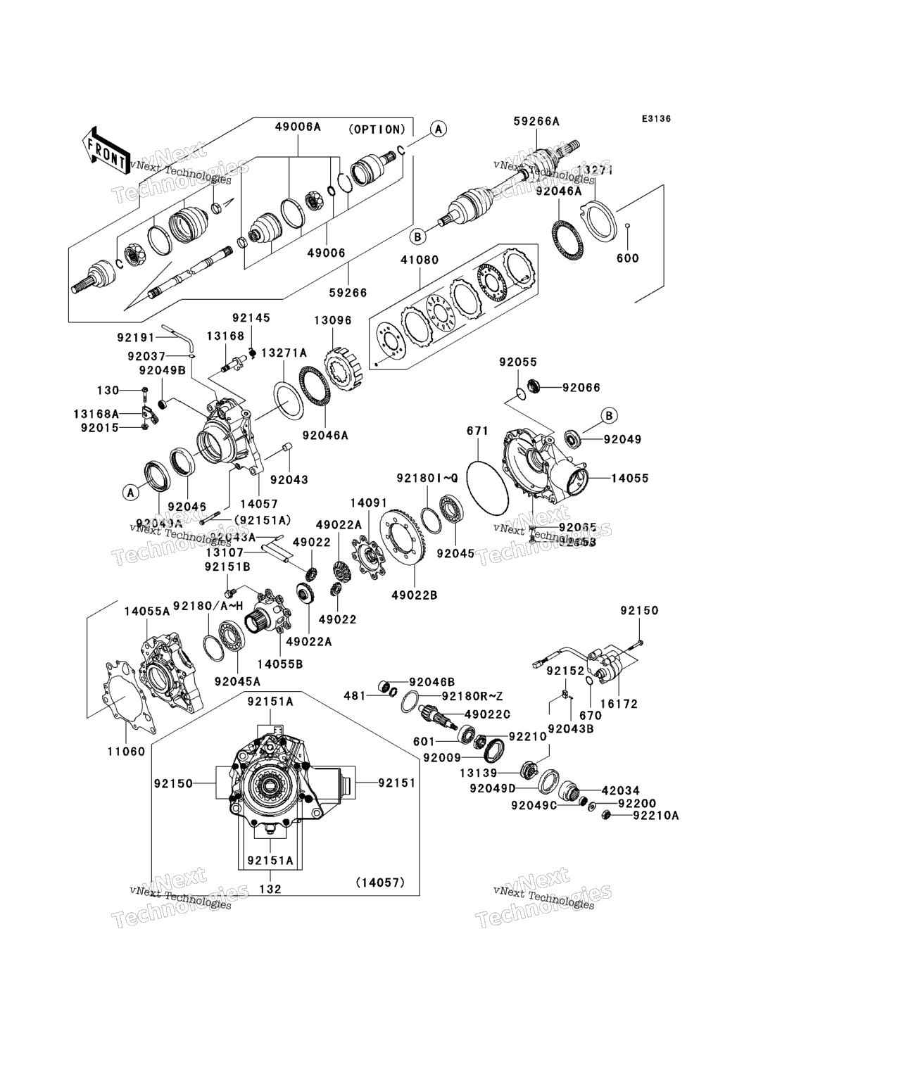Схема узла Передний Вал Привода