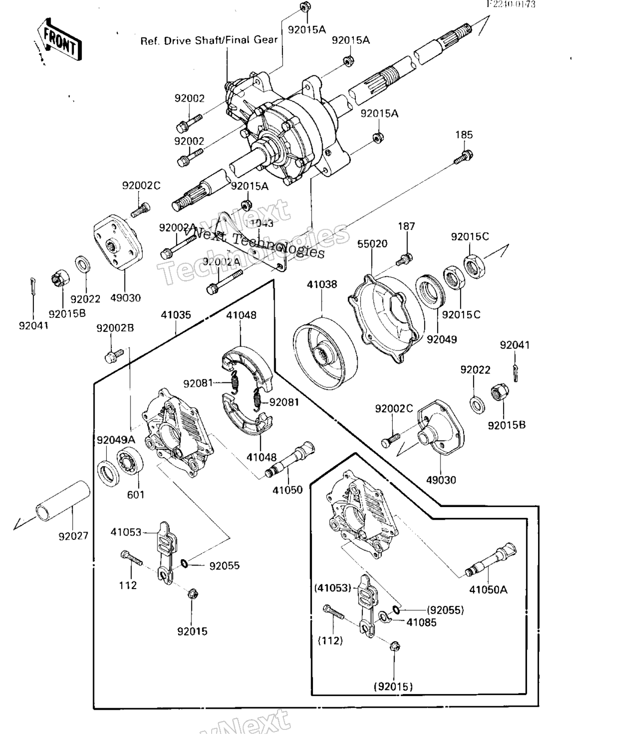 Схема узла Rear Hub/Brake (-F/No.012886)