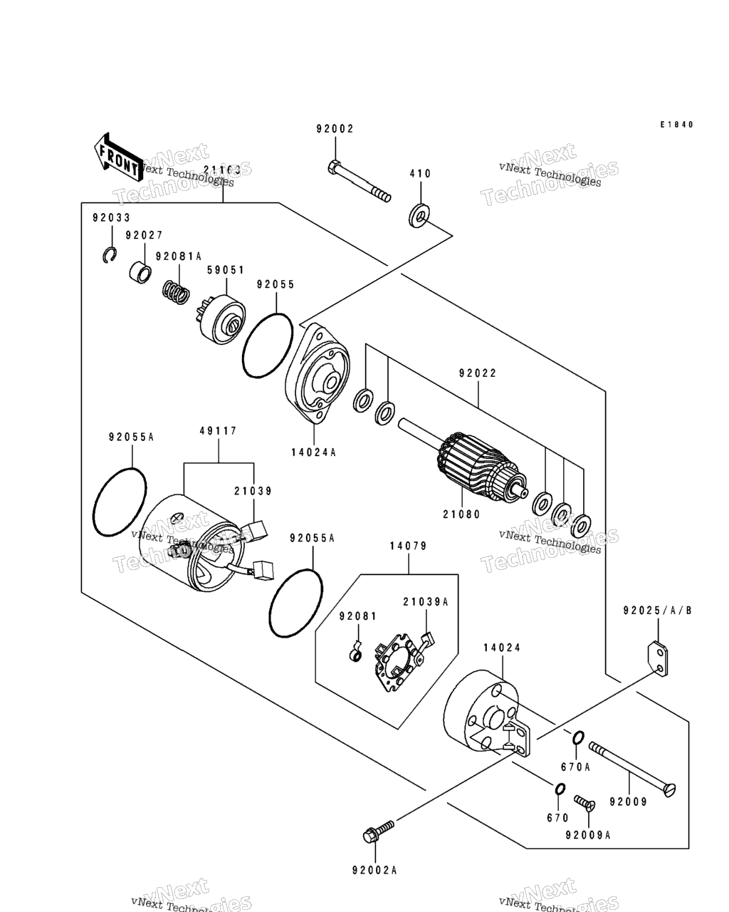 Схема узла Starter Motor (Tc440B-039909&Nami.054870)