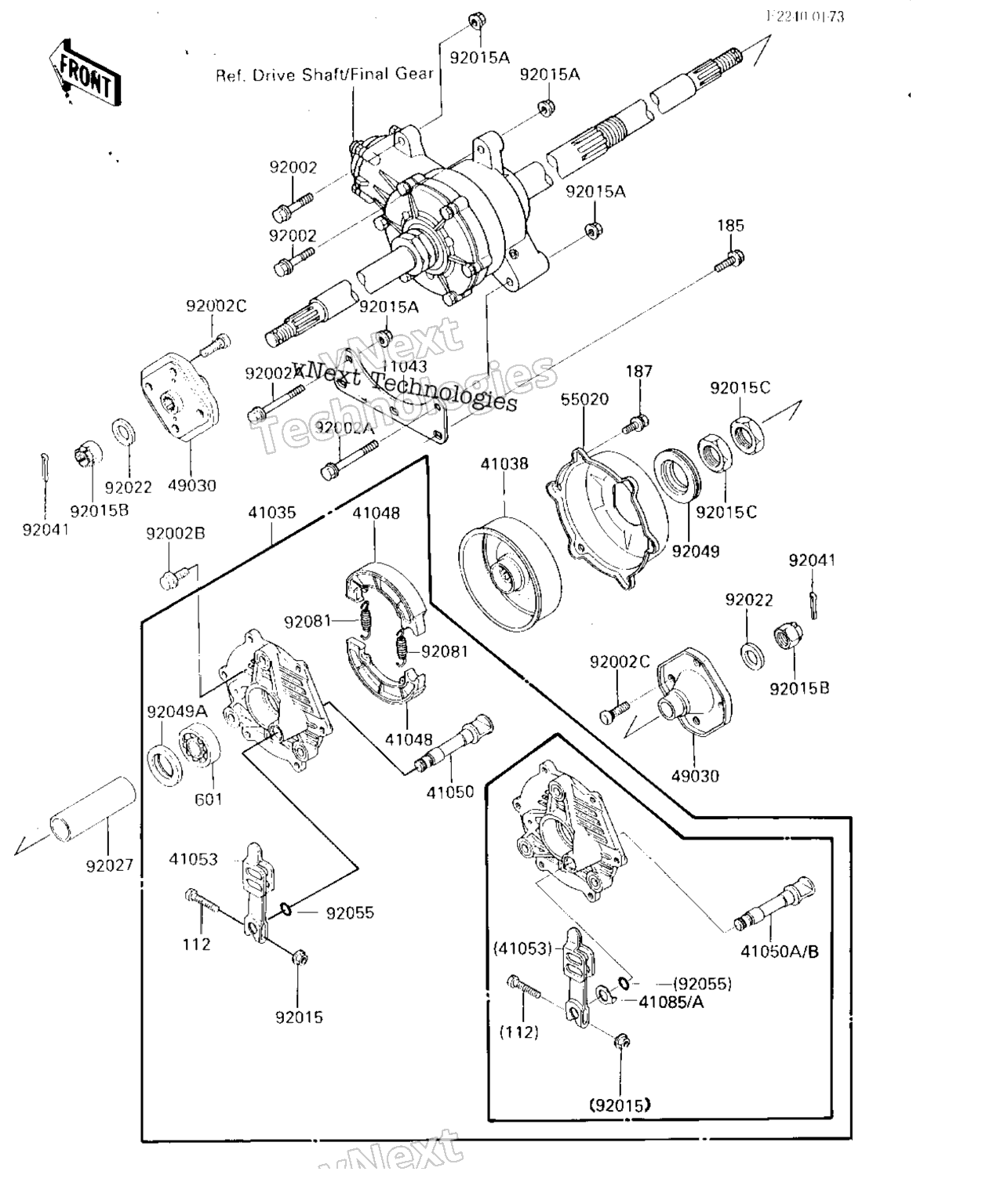 Схема узла Rear Hub/Brake (F/No.012887-)