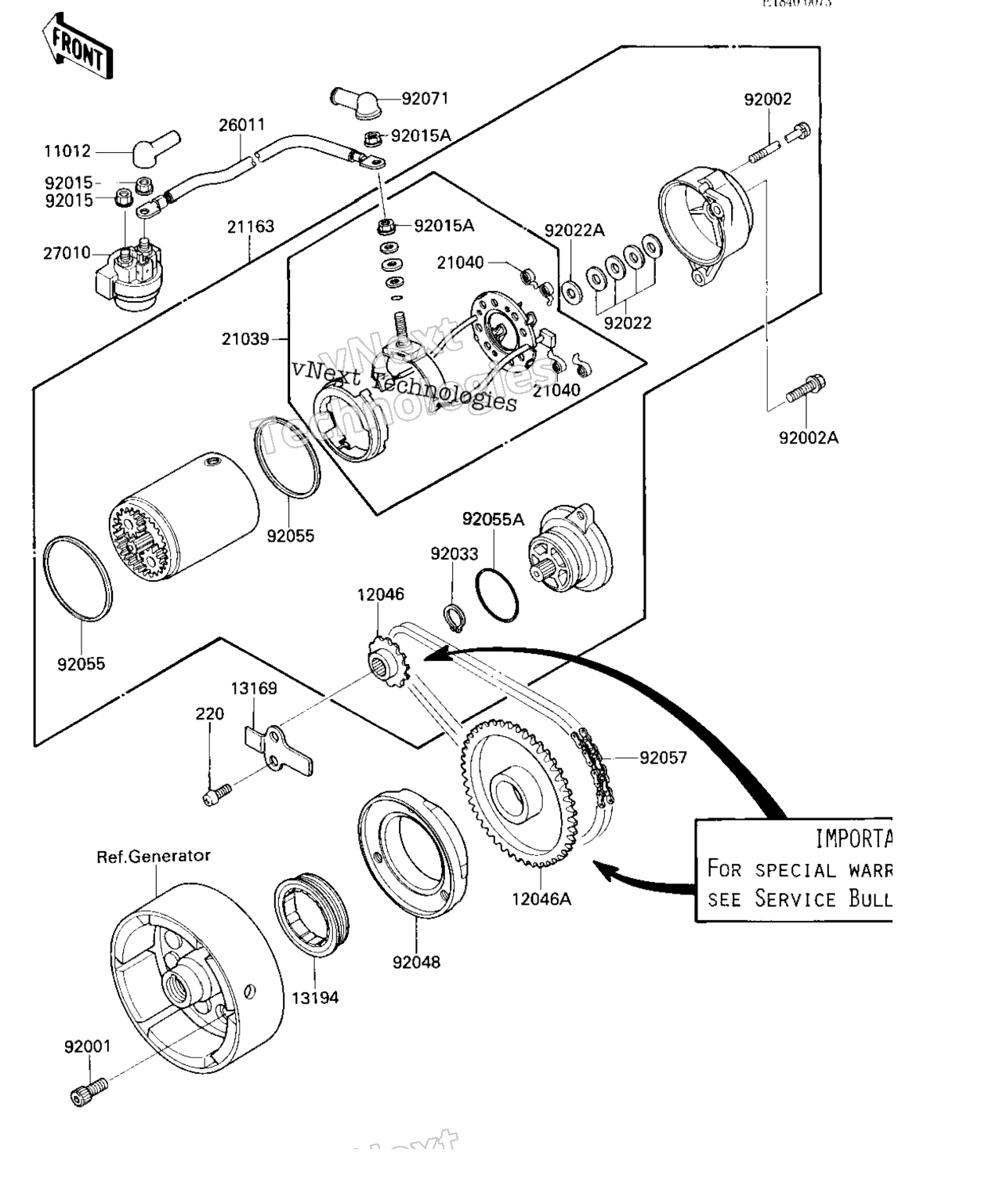 Схема узла Starter Motor/Starter Clutch (-E/No. 017