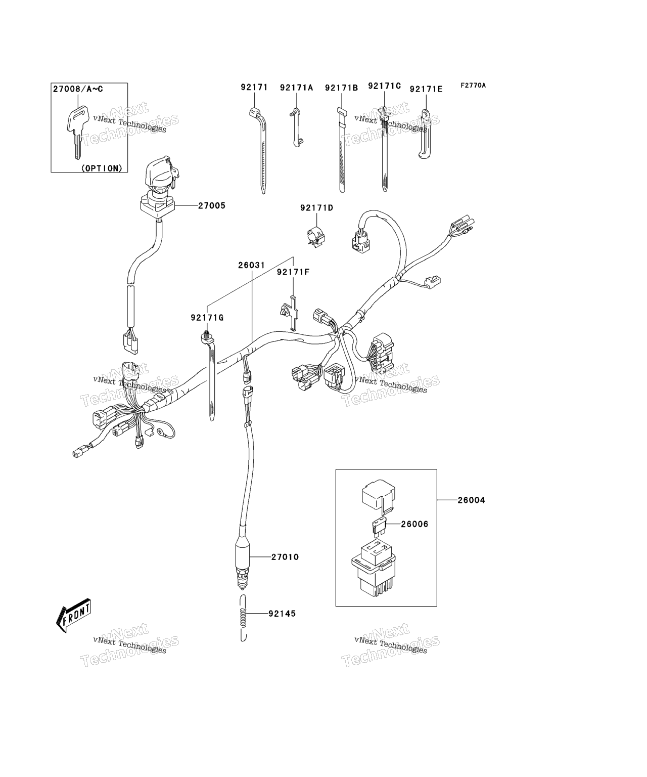 Схема узла Переключатель Зажигания