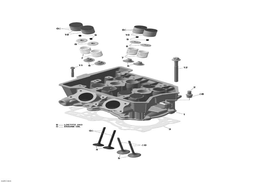 Схема узла 01- Головка Цилиндра И Выхлопной Патрубок (01- Cylinder Head And Exhaust Manifold)