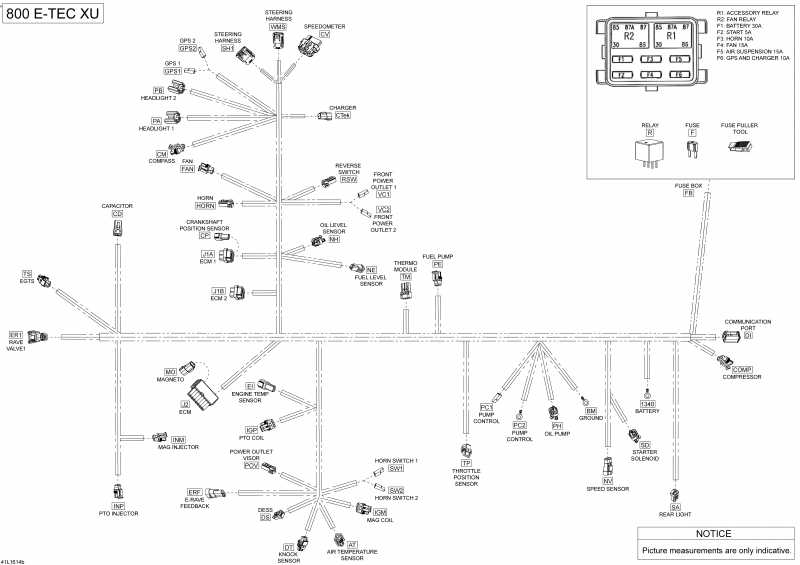 Схема узла 10- Электрика - Жгут Проводов - 800 E-Tec (10- Electrical Harness - 800 E-Tec)