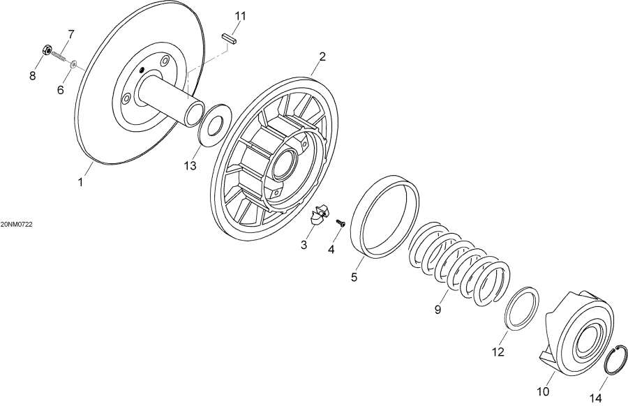 Схема узла 05- Ведомый Шкив (05- Driven Pulley)