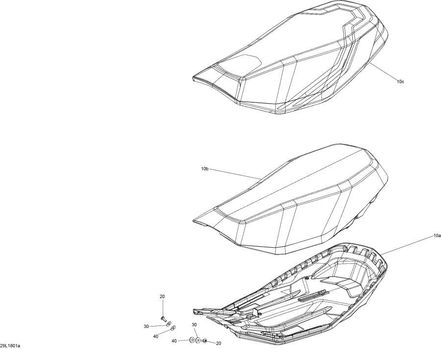 Схема узла 09- Седло Boondocker Двигатель 850 E-Tec - Package Ds (09- Seat Boondocker Engine 850 E-Tec - Package Ds)