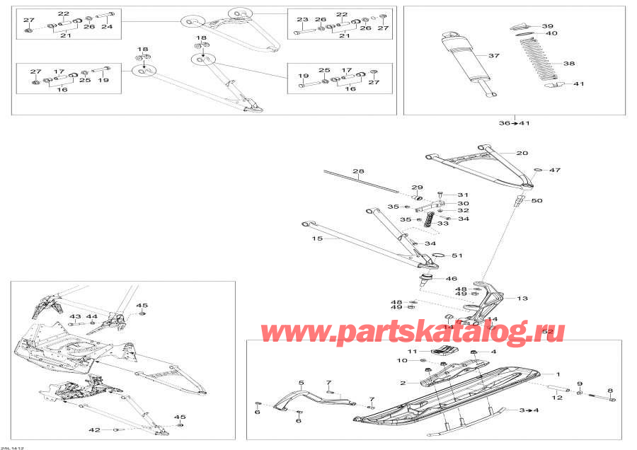 Схема узла 07- Передняя Подвеска И Лыжи (07- Front Suspension And Ski)