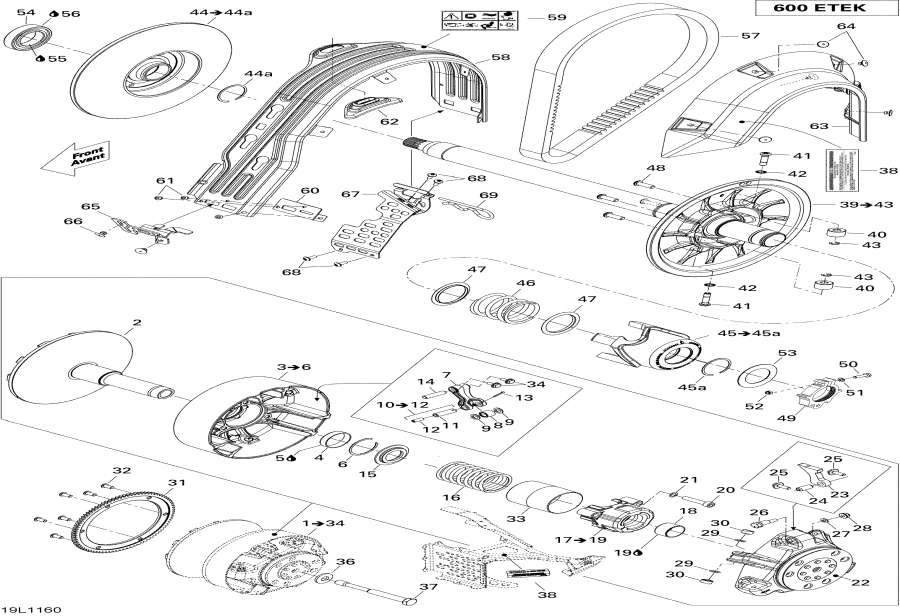 Схема узла 05- Шкив System 600Ho Etec (05- Pulley System 600Ho Etec)
