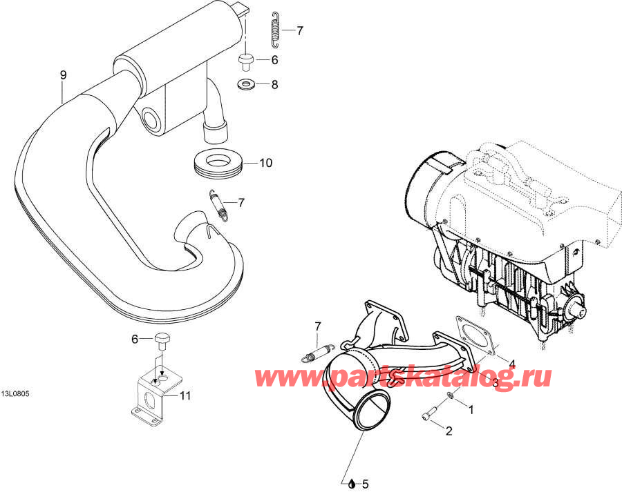 Схема узла 01- Выхлопная Система (01- Exhaust System)