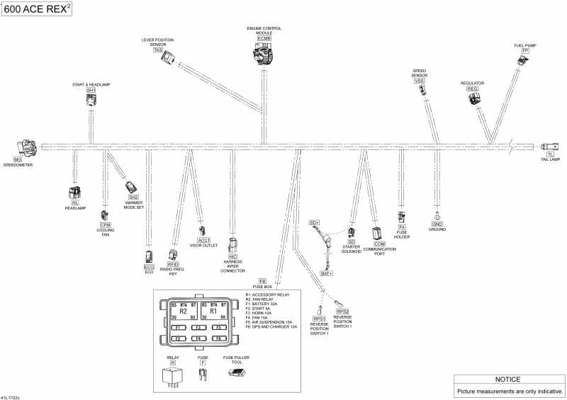 Схема узла 10- Электрика - Жгут Проводов - 600 Ace (10- Electrical Harness - 600 Ace)