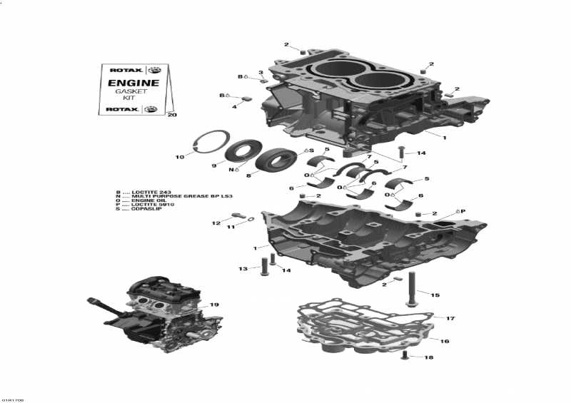 Схема узла 01- Двигатель Block - 600 Ace (01- Engine Block - 600 Ace)