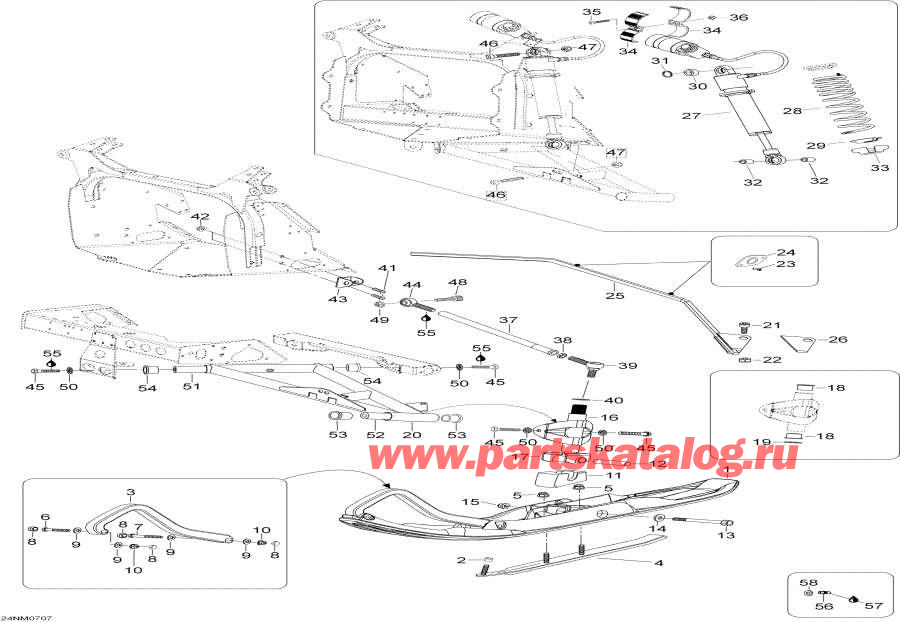 Схема узла 07- Передняя Подвеска И Лыжи (07- Front Suspension And Ski)