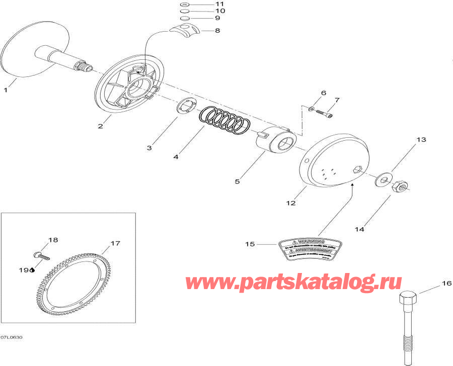 Схема узла 05- Шкив Привода (05- Drive Pulley)