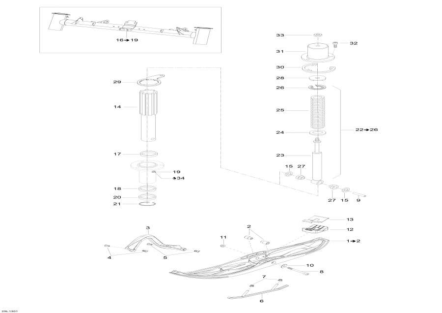Схема узла 07- Передняя Подвеска И Лыжи (07- Front Suspension And Ski)
