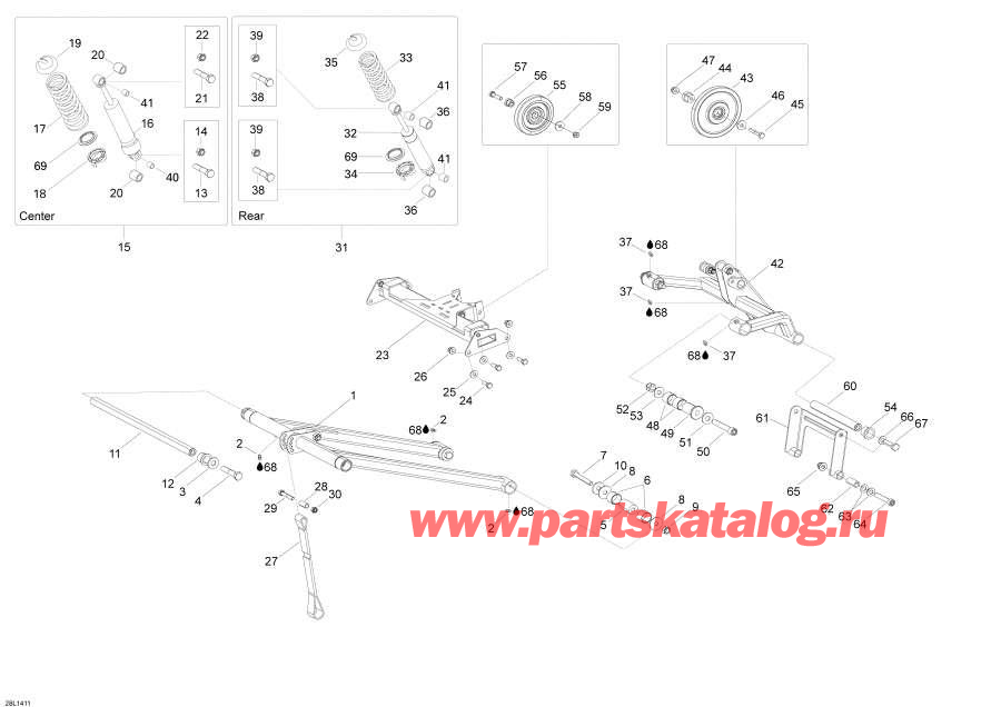 Схема узла 08- Задняя Подвеска (08- Rear Suspension)