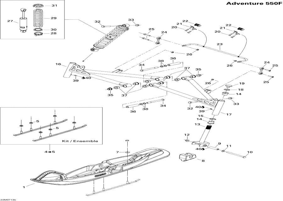 Схема узла 07- Передняя Подвеска И Лыжи 550F (07- Front Suspension And Ski 550F)