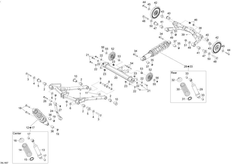 Схема узла 08- Задняя Подвеска Adventure - 600 Ace (08- Rear Suspension Adventure - 600 Ace)