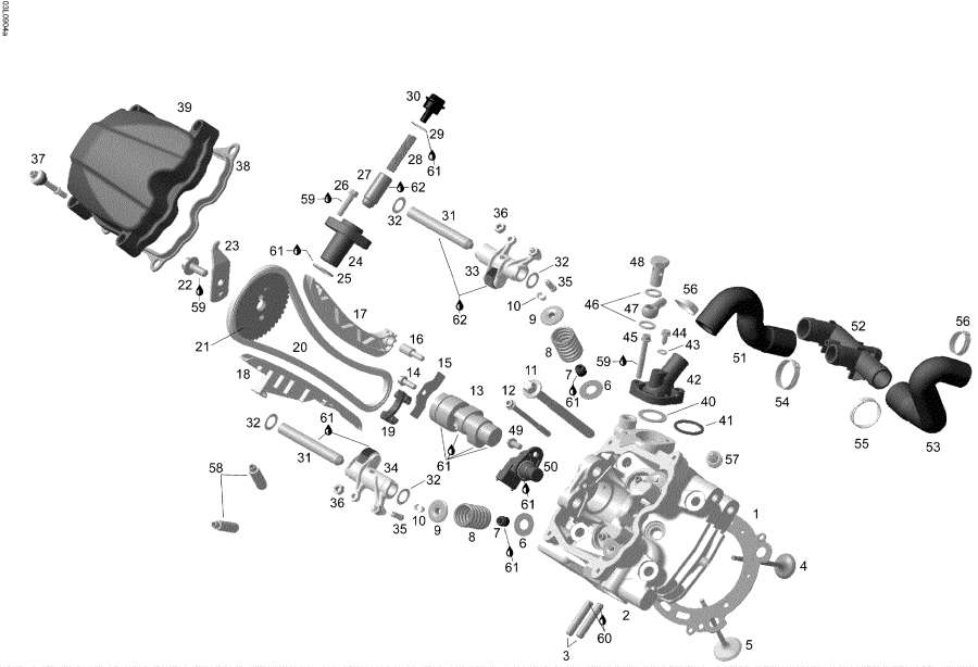 Схема узла 01- Головка Блока Цилиндра Front (01- Cylinder Head Front)