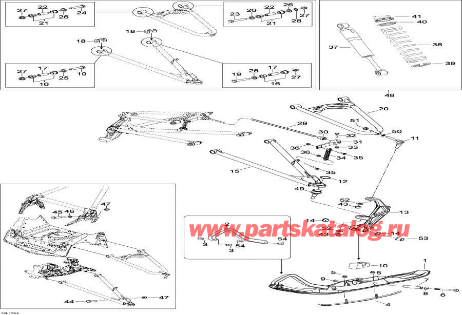 Схема узла 07- Передняя Подвеска И Лыжи (07- Front Suspension And Ski)