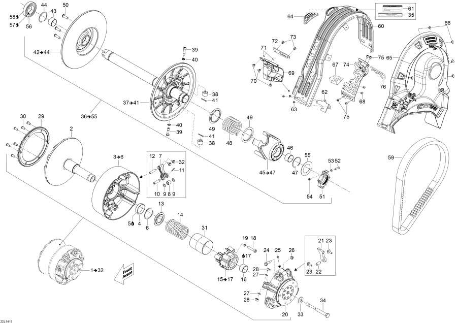 Схема узла 05- Шкив System (05- Pulley System)