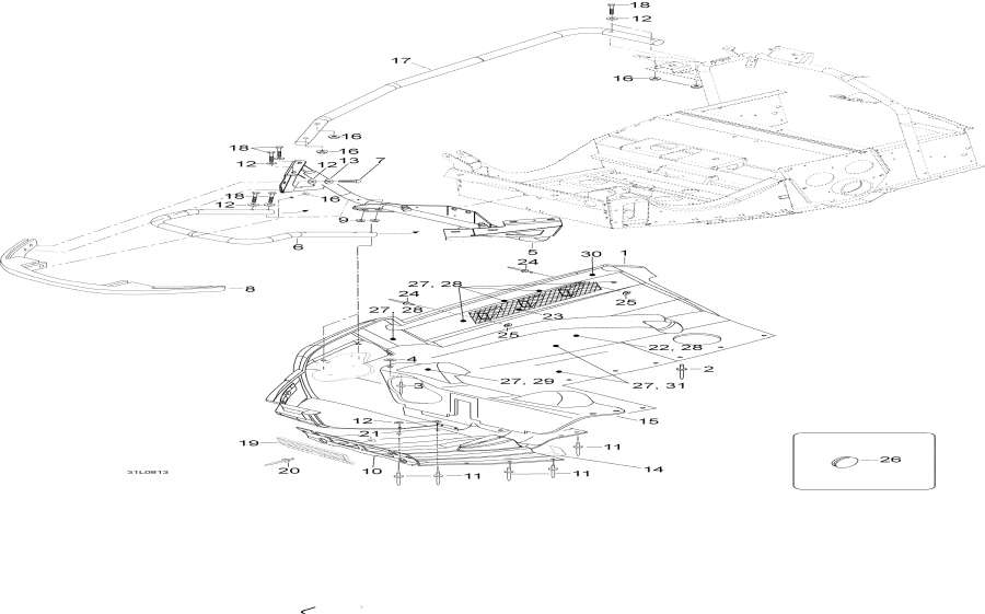 Схема узла 09- Нижний Поддон (09- Bottom Pan)