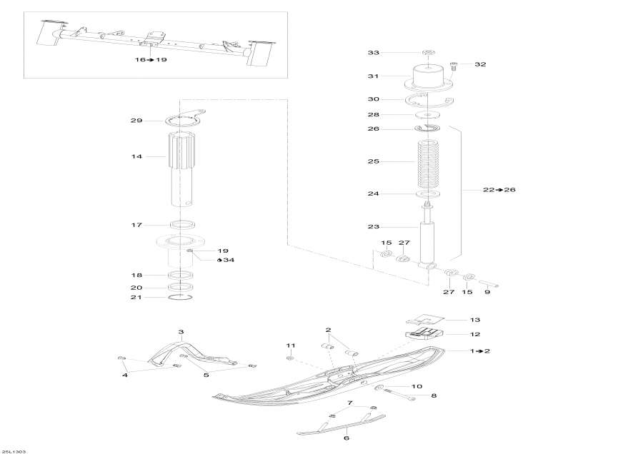 Схема узла 07- Передняя Подвеска И Лыжи (07- Front Suspension And Ski)