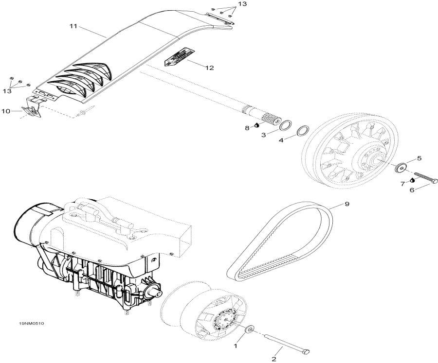 Схема узла 05- Шкив System, 550, 550Rc (05- Pulley System, 550, 550Rc)