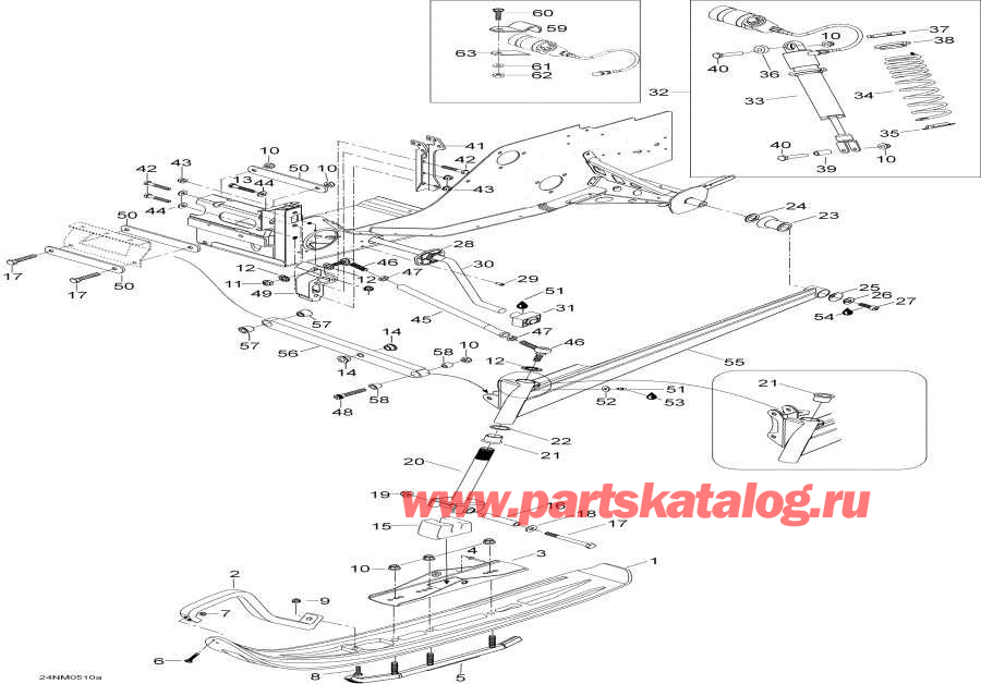 Схема узла 07- Передняя Подвеска И Лыжи, 400Rc (07- Front Suspension And Ski, 400Rc)