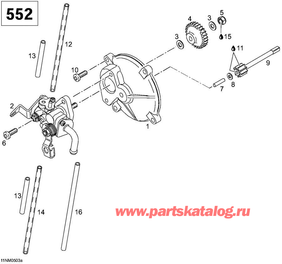 Схема узла 01- Масляный Насос, 552 (01- Oil Pump, 552)