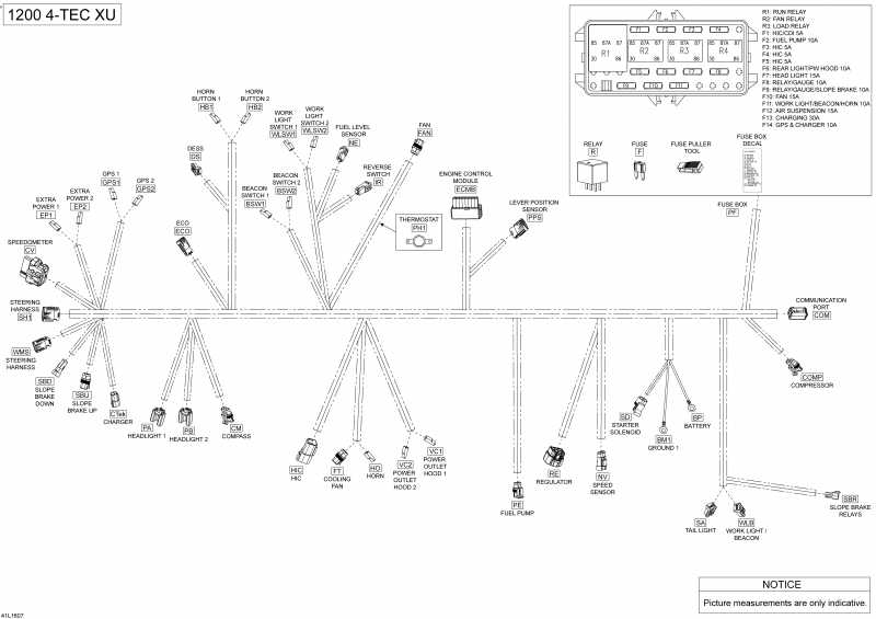 Схема узла 10- Электрика - Жгут Проводов - 1200 4-Tec (10- Electrical Harness - 1200 4-Tec)