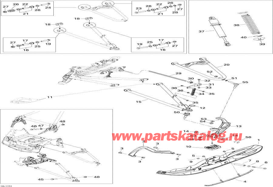 Схема узла 07- Передняя Подвеска И Лыжи (07- Front Suspension And Ski)
